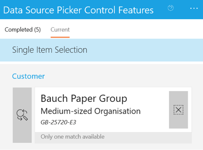 Data Source Picker - Single Item Selection - small